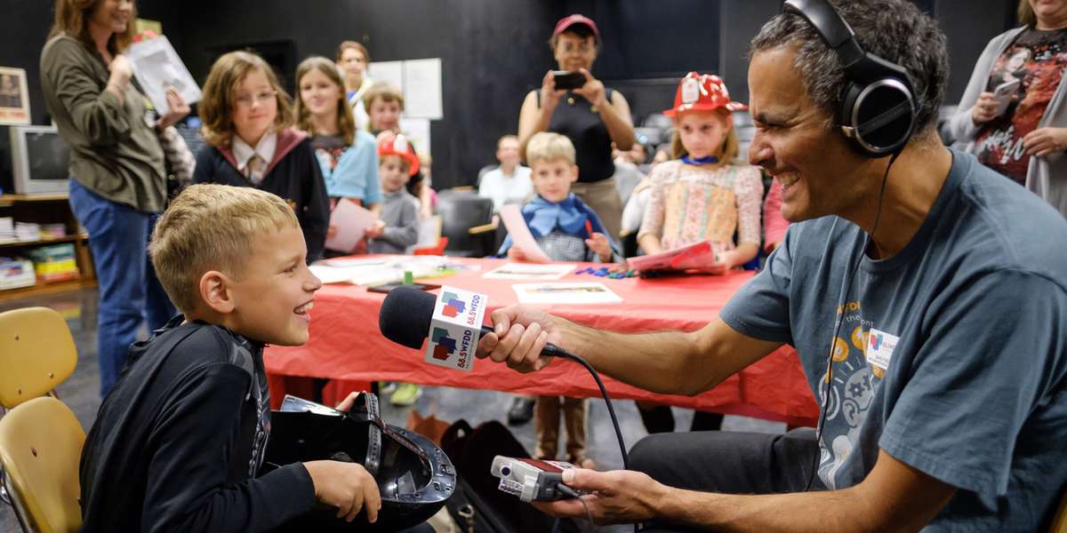 David Ford and a young interviewee