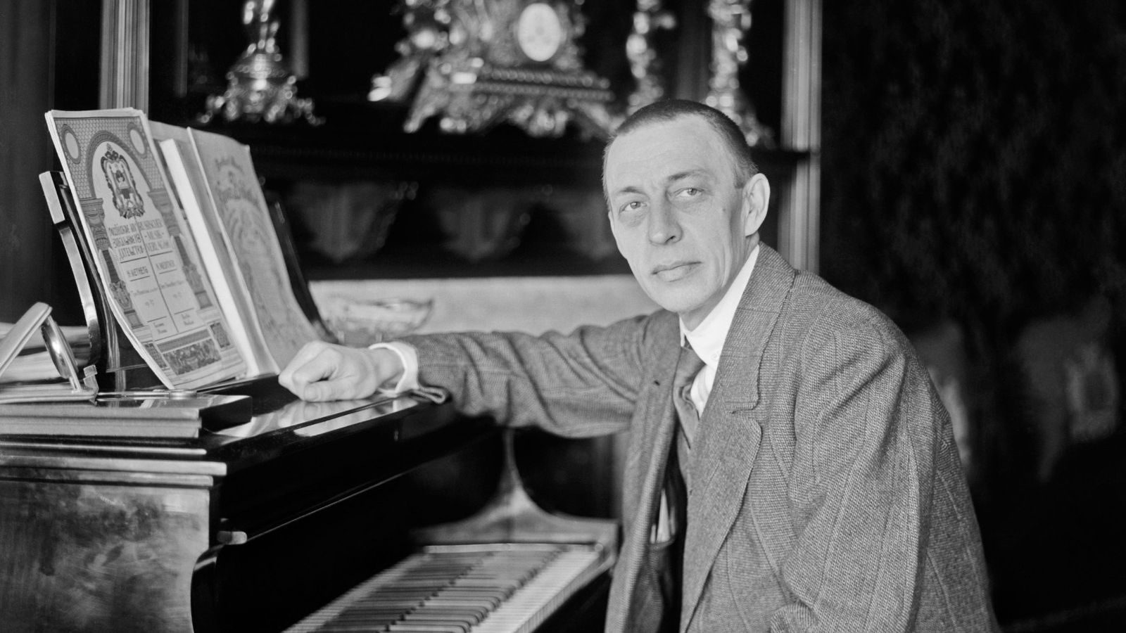 Sergei Rachmaninoff at the piano
